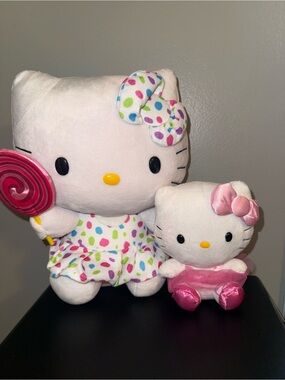 Ty Sanrio Hello Kitty Plush Toys Lot Of 2 11” & 7”